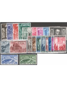 1949 - Annata completa con posta aerea, n° 122/39 + P.A. 18/19. Cat. € 399 (**)