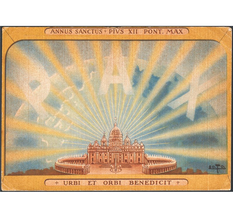 1950 - Cartolina ufficiale dell'Anno santo, viaggiata
