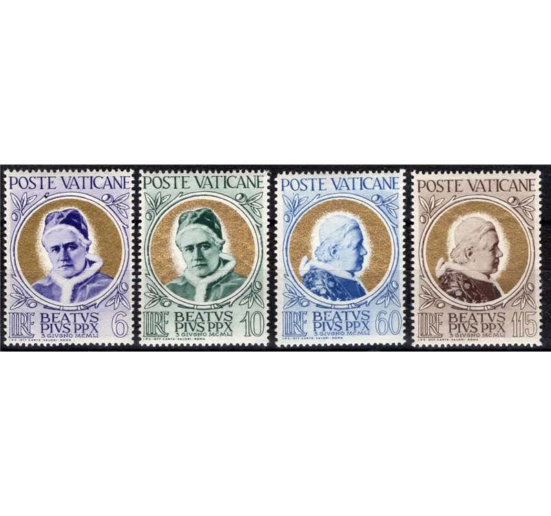 1951 - Papa oro, serie n° 145/48. Cat. € 40 (**)