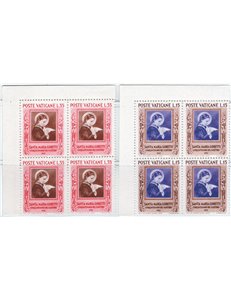 1953 - Santa Maria Goretti, serie n° 156/57 in quartina d'angolo. Cat. € 40 (**)