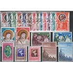 1953 - Annata completa di posta ordinaria, n° 156/73 + P.A. 22/23. Cat. € 241,25 (**)