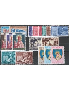 1954 - Annata completa di posta ordinaria, n° 174/91. Cat. € 67 (**)