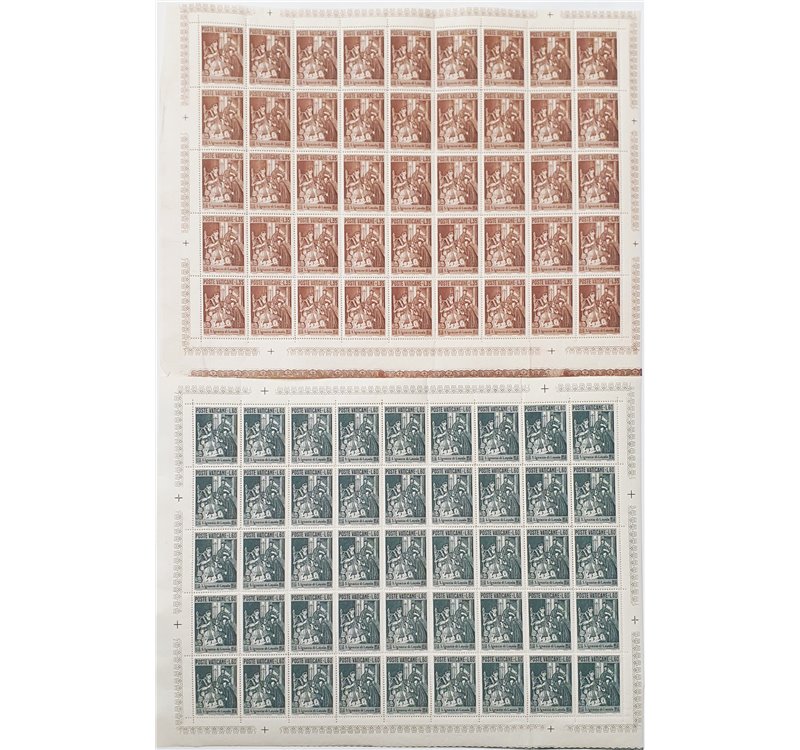 1956 - S. Ignazio, serie n° 212/13 in fogli. Cat. € 90+ (**)