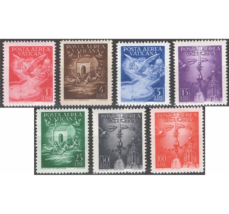1947 - P.A. Soggetti vari, serie n° 9/15. Cat. € 65 (**) 