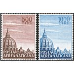 1953 - P.A. Cupoloni I con filigrana lettere verticale al centro dei francobolli, serie n° 22/23. Cert.: IC (**)