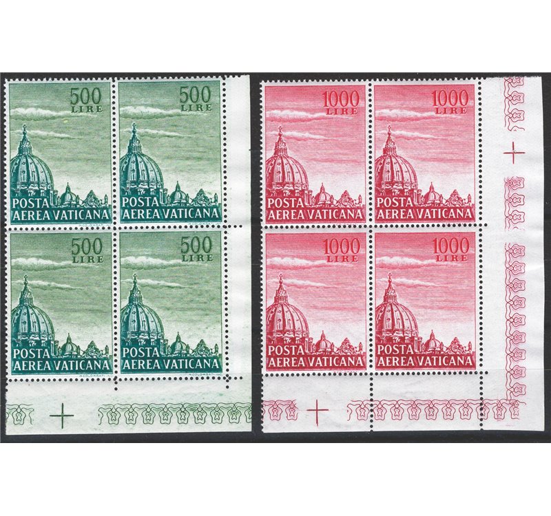 1958 - P.A. Cupoloni II, serie n° 33/34 in quartina. Cat. € 44+ (**)