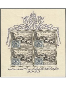 1952 - BF Centenario del Francobollo, n° 1. Cert.: IC. Cat. € 325 (**)