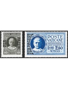 1931 - Pacchi postali Conciliazione, serie n° 1/15. Cat. € 165 (**)