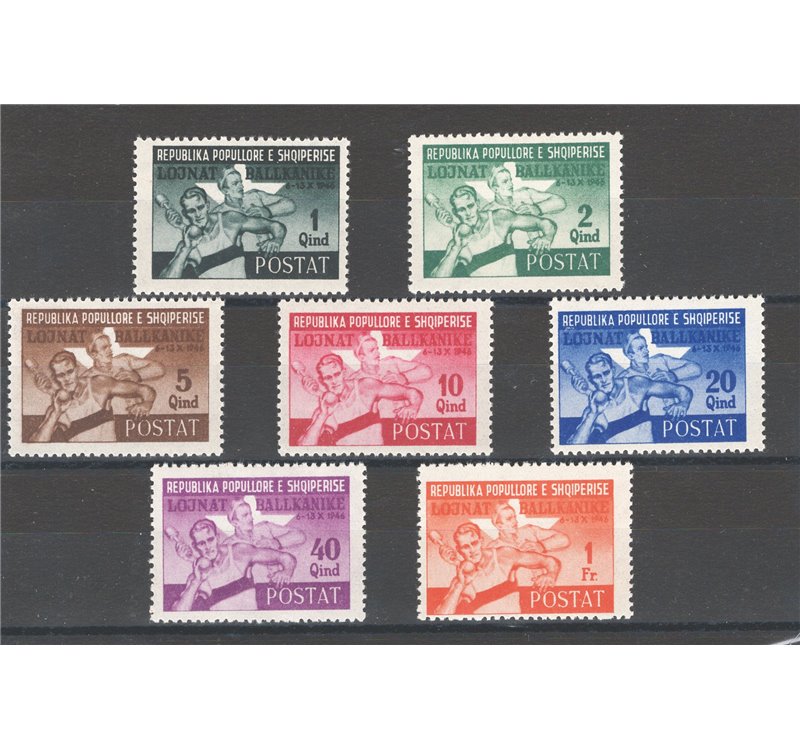 Albania - 1947 - Giochi Balcanici di Tirana, serie n° 347/53. Cat. € 120 (*)