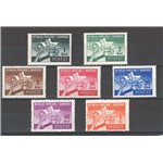 Albania - 1947 - Giochi Balcanici di Tirana, serie n° 347/53. Cat. € 120 (*)