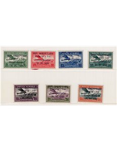 Albania - 1928 - P.A. Linea Postale Brindisi-Valona, serie n° 15/21. Cert.: IC. Cat. € 562,50 (**)