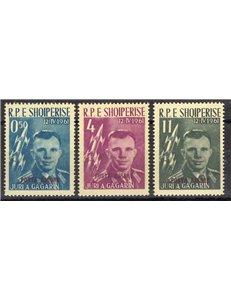Albania - 1962 - P.A. F.lli Gagarin con soprast. in rosso "Posta Ajrore”, serie n° 57/59. Cat. € 135 (**)