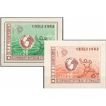 Albania - 1962 - BF Coppa del Mondo di Calcio in Cile, i due foglietti dent. e non dent., n° 6C + 6Ca. Cat. € 120 (**)