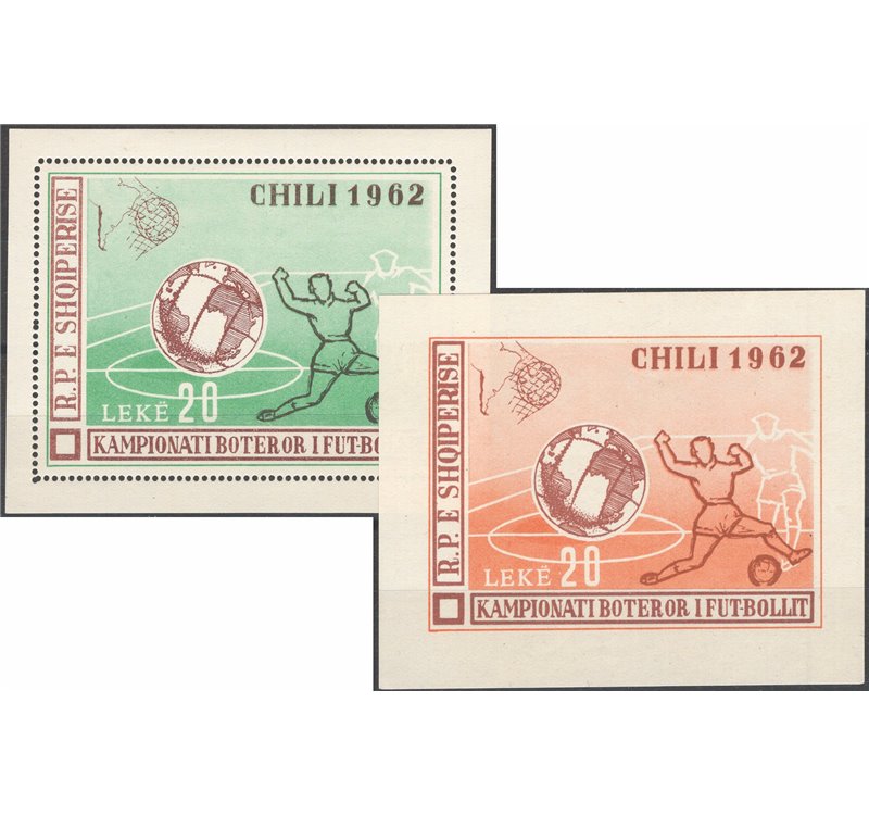 Albania - 1962 - BF Turismo, i due foglietti dent. e non dent., n° 6E. Cat. € 120 (**)