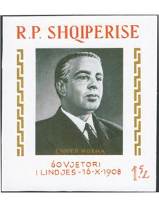 Albania - 1968 - BF 60° Compleanno del Presidente Hodja, n° 40. Cat. € 150 (**)