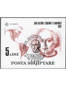 Albania - 1992 - BF Scoperta dell'America, n° 73. Cat. € 90 (U) 