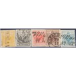 Austria - 1850/54 - Aquila bicipite, serie n° 1/5 su carta a mano. Cert.: IC. Cat. € 430 (U)
