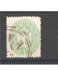 Austria - 1860 - Stemma 3 k. verde dent. 14, n° 23. Cat. € 165 (U)