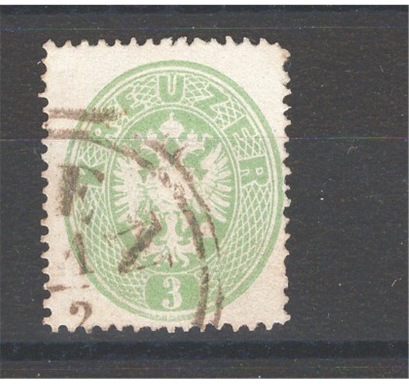 Austria - 1860 - Stemma 3 k. verde dent. 14, n° 23. Cat. € 165 (U)