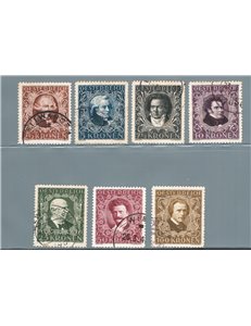 Austria - 1922 - Compositori austriaci dent. 12½, serie n° 290A/296A. Cat. € 88 (U)