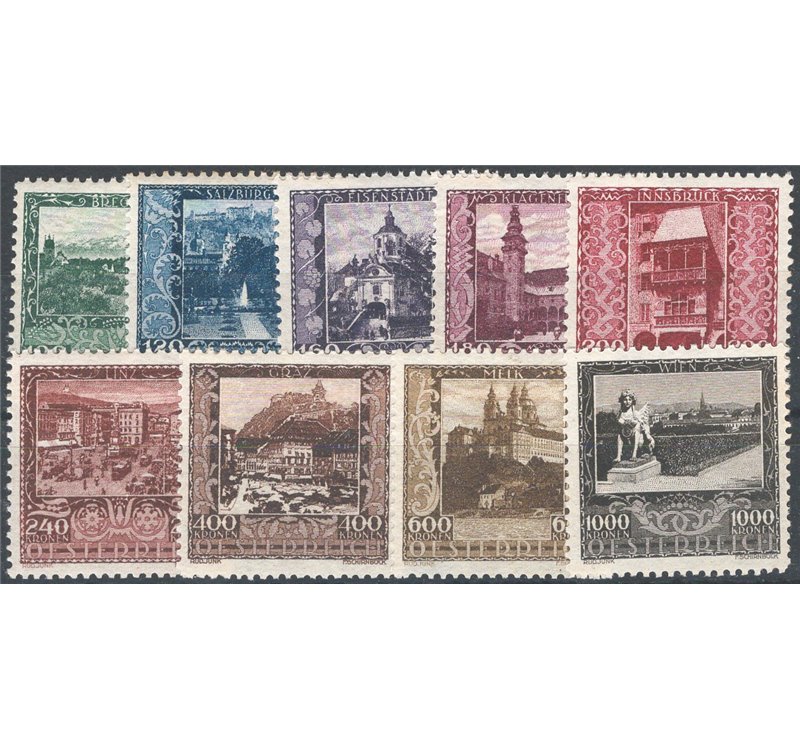 Austria - 1923 - Vedute, serie n° 304/12. Cat. € 130 (**)