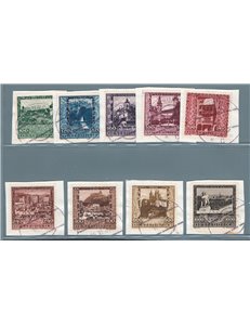 Austria - 1923 - Vedute, serie n° 304/12 su frammenti. Cat. € 110 (U)