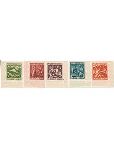 Austria - 1924 - Pro artisti bisognosi, serie n° 326/330 angolo di foglio. Cat. € 90 (**)