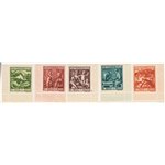 Austria - 1924 - Pro artisti bisognosi, serie n° 326/330 angolo di foglio. Cat. € 90 (**)