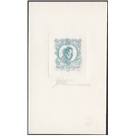 Austria - 1928 - Prova su cartoncino di un francobollo nel Centenario della morte del musicista Schubert. In basso firma autogra