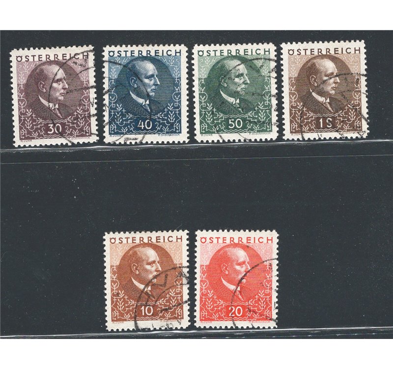 Austria - 1930 - Presidente Miklas, serie n° 393/98. Cat. € 160 (U)