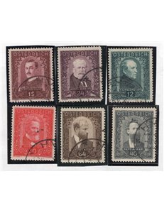 Austria - 1932 - Pittori, serie n° 420/25. Cat. € 335 (U)