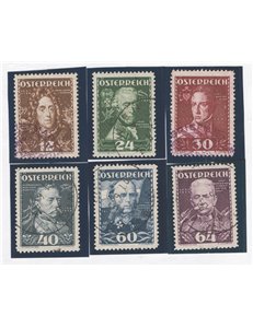 Austria - 1935 - Grandi capi militari, serie n° 471/76. Cat. € 155 (U)