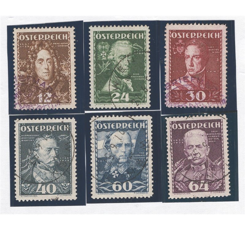 Austria - 1935 - Grandi capi militari, serie n° 471/76. Cat. € 155 (U)