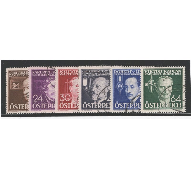 Austria - 1936 - Tenici ed inventori, serie 489/94. Cat. € 60 (U)