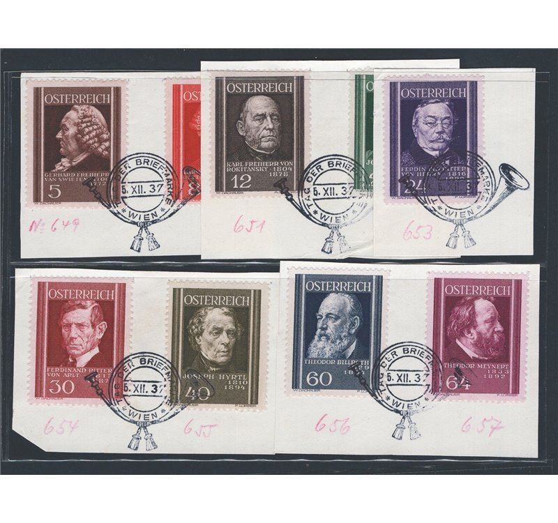 Austria - 1937 - Medici austriaci, n° 506/14. Cat. € 60 (U)