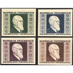 Austria - 1940 - Presidente Renner non dent. proveniente da foglietti, serie n° 634/37A. Cert.: IC. Cat. € 330 (**)