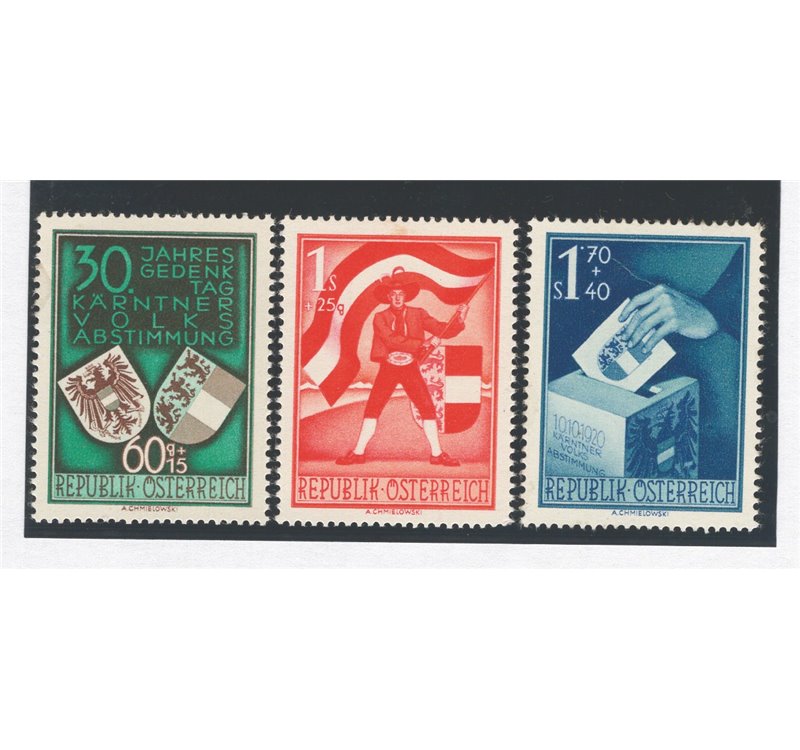 Austria - 1950 - Plebiscito della Carinzia, serie n° 788/90. Cat. € 160 (**)