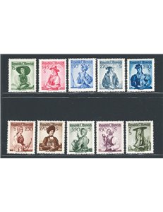 Austria - 1951/52 - Costumi regionali, serie n° 801/807A. Cat. € 80 (**)