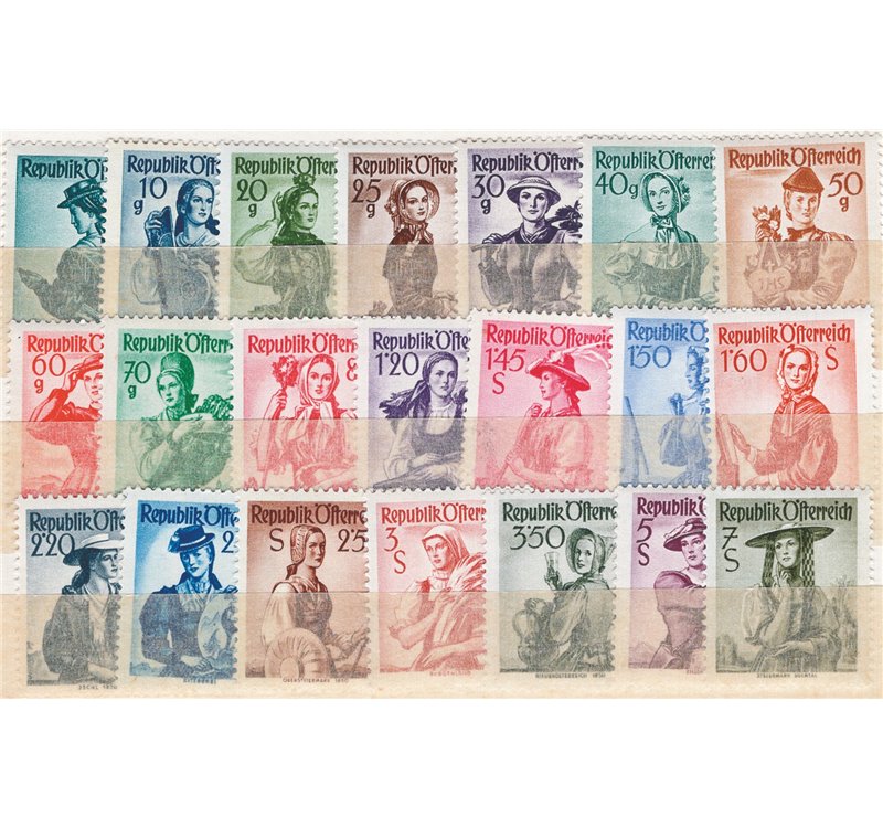 Austria - 1958/69 - Costumi Regionali, serie n° 882/900A. Cat. € 55 (**)