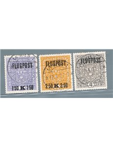 Austria - 1918 - P.A tipi del 1916/18 soprast., serie n° 1/3. Cat. € 70 (U)