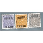 Austria - 1918 - P.A tipi del 1916/18 soprast., serie n° 1/3. Cat. € 70 (U)