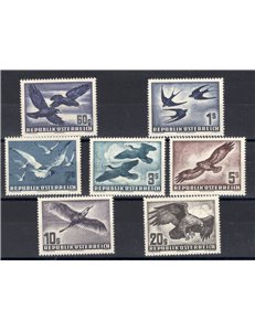 Austria - 1950/53 - P.A. Uccelli, serie n° 54/60. Cert.: Biondi. Cat. € 500 (**)