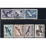 Austria - 1950/53 - P.A. Uccelli, serie n° 54/60. Cert.: IC. Cert.: IC. Cat. € 430 (U)