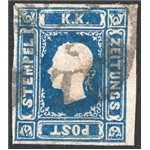 Austria - 1861 - Francobolli per giornali Francesco Giuseppe volto a sinistra (1,05 k) azzurro, n° 5. Firm.: AD - ED. Cert.: IC.