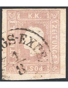Austria - 1861 - Francobolli per giornali Francesco Giuseppe volto a sinistra (1,05 k) lilla grigio, n° 6. Firm.: AD - Raybaudi.