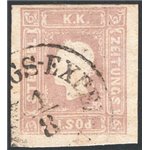 Austria - 1861 - Francobolli per giornali Francesco Giuseppe volto a sinistra (1,05 k) lilla grigio, n° 6. Firm.: AD - Raybaudi.
