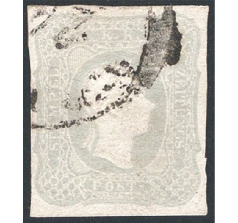 Austria - 1861 - Francobolli per giornali Francesco Giuseppe volto a destra (1,05 k) grigio chiaro, n° 7. Firm.: Chia - Raybaudi
