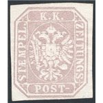 Austria - 1863 - Francobolli per giornali stemma (1,05 k) bruno grigio, n° 8. Cat. € 150 (*)