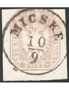 Austria - 1863 - Francobolli per giornali stemma (1,05 k) bruno grigio, n° 8. Cat. € 140 (U)