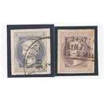 Austria - 1867 - Francobolli per giornali Testa di Mercurio, n° 9/10. Cat. € 95 (U)